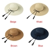 Summer Fashion Women Straw Floppy Hat Wide Brim Tassel Foldable Sun Beach Holiday Casual Cap
