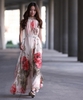 Summer Women Chiffon Maxi Dress Floral Print Sleeveless Cocktail Evening Party Dress Red