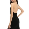 Summer Women Dress Sundress Halter Sun Moon Print Open Back O Neck Sleeveless Mini Tank Dress Beachwear Black