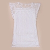 Summer Women Lace Dress Sleeveless O Neck Tassel Casual Mini Dress Straight Sundress Shift Dress White/Black