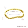 Waved Hollow Brass Bangle Bracelet Embedded with AAA Zircon with An Opening Golden & Rose Golden Fashional Accessories for Women
