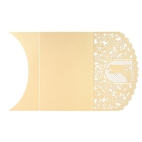 Wedding Invitation Card Cover Pearl Paper Laser Cut Bridal Bridegroom Pattern Invitation Cards Wedding Anniversary Supplies--Gold