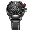 WEIDE Precise Analog Unique Fashion Stainless Steel Business Watch Leather Strap Military Wristwatch
