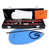 Western Concert Flute Cupronickel Plated Silver 16 Holes C Key Woodwind Instrument
