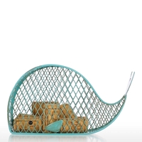 Whale Cork Container Metal Iron Handmade Storage Jar Money Bank Whale Shaped