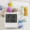 White Digital Thermometer Hygrometer Clock Temperature Humidity Meter Calendar Maximum Minimum Value Display