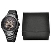 WINNER High Quality Men Semi-Automatic Mechanical Watch Big Dial Hand-winding Business Skeleton Hollowed-out Wristwatch