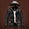 Winter Outdoor Mens Warm Hooded Jacket with Plush Lined