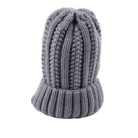 Winter Warm Hat Unisex Women Men Knitted Beanie Solid Color Ribbed Knit Cap