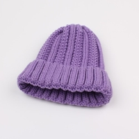 Winter Warm Hat Unisex Women Men Knitted Beanie Solid Color Ribbed Knit Cap