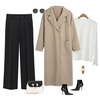 Winter Women Coat Solid Long Coat Collar Overcoat Belt Long Sleeves Pockets Female Warm Casual Outerwear