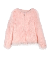 Winter Women Faux Fur Coat Solid Color Long Sleeve Fluffy Outerwear Short Jacket Hairy Warm Overcoat