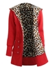 Winter Women Hoodies Coat Leopard Fleece Lining Zipper Warm Casual Hooded Outerwear