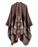 Winter Women Loose Outerwear Coat Oversized Knitted Cashmere Poncho