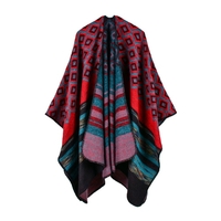 Winter Women Loose Outerwear Coat Oversized Knitted Cashmere Poncho
