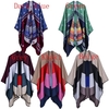 Winter Women Poncho Sweater Oversized Knitted Stripe Star Cloak Shawl Loose Outwear Coat Cape Cardigan