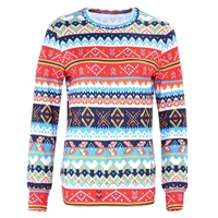 Winter Women Sweater Reindeer Snow Print O-Neck Long Sleeve Elegant Warm Pullover Christmas Tops Blouse
