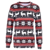 Winter Women Sweater Reindeer Snow Print O-Neck Long Sleeve Elegant Warm Pullover Christmas Tops Blouse