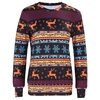 Winter Women Sweater Reindeer Snow Print O-Neck Long Sleeve Elegant Warm Pullover Christmas Tops Blouse