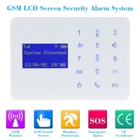 Wireless 433MHZ GSM LCD Screen SMS Home Burglar Security Alarm System PIR Detector Sensor Kit Remote Control Android IOS