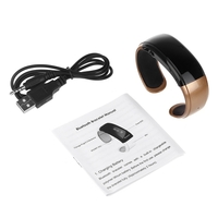 Wireless BT Bracelet Watch Receive Reject Incoming Call Anti-loss Alarm with Microphone Speaker 3.5mm Earphone Plug Multifunctional Fashion Golden
