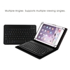 Wireless BT Keyboard for 8in to 8.9in BT Tablets 78 Keys Keyboard with Leather Case for IOS Android Windows Black