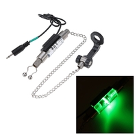 Wireless Digital Fishing LED Alarm Set Fish Alert 4 Fishing Bite Alarm + 1 Receiver + 4 Stainless Steel Chain Hanger Illuminated Swinger in Carry Case