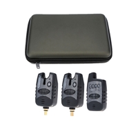 Wireless Digital Water-resistant Fishing LED Alarm Set 2 Fishing Bite Alarm + 1 Receiver in Case Carp Fishing Alert