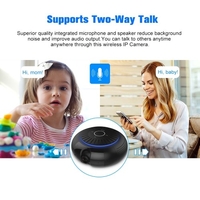 Wireless Home Security WiFi IP Camera 180 Degree HD 1080P BT Speaker Music Player with Night Vision Two Way Audio Motion Detection Support P2P Remote Music Playback, Black