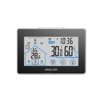 Wireless Indoor Outdoor Digital LCD Thermometer Hygrometer Clock Temperature Humidity Measurement Comfort Level Indictor Touch Button