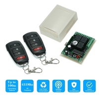 Wireless Remote Control Switch Receiver Module and 2PCS 4 Key RF 433 Mhz Transmitter Remote Controls