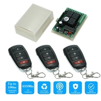 Wireless Remote Control Switch Receiver Module and 3PCS 4 Key RF 433 Mhz Transmitter Remote Controls