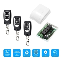 Wireless Remote Control Switch Receiver Module and 3PCS 4 Key RF 433 Mhz Transmitter Remote Controls