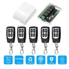 Wireless Remote Control Switch Receiver Module and 5PCS 4 Key RF 433 Mhz Transmitter Remote Controls