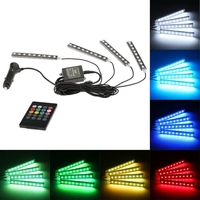 Wireless Remote Music / Voice Control Interior Atmosphere Light Bar Car Floor Dash LED Decoration Lamp Kit 12V