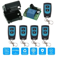 Wireless Remote Switch Relay Receiver and 5PCS RF Transmitter Remote Controls