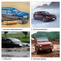 Wireless Solar Car Tire Pressure Monitoring System DIY TPMS with 4 External Sensors Bar/PSI Unit