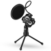 Yanmai Detachable Desktop Microphone Tripod Stand Holder Bracket Supporter with Shock Mount Mic Holder & Dual Layered Wind Pop Screen Pop Filter Mask Shield for Podcast/Broadcast/Chatting/Meetings/Online Conference/Lectures and More