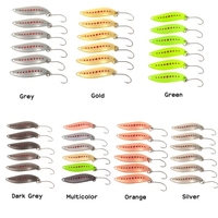 YAPADA 6Pcs 2g/3.3cm 3g/3.8cm Zinc Alloy Hard Fishing Lures Spoon Sequin Paillette Baits with Single Hook
