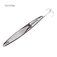 YAPADA Jigging 10g 15g 20g 25g Zinc Alloy Hard Fishing Lure Jigging Spear Shape Bait with Treble Hook 6 Colors