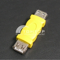 Yellow USB Type A Female to Female Converter Adapter