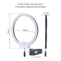 YONGNUO YN308 3200K~5500K Bi-Color Temperature Wireless Remote LED Ring Video Light Annular and Frameless Appearance Design Adjustable Brightness CRI=95 with Handle Grip Remote Controller for Portrait Live Video Selfie