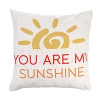 You Are My Sunshine Cotton and Linen Pillowcase Back Cushion Cover Throw Pillow Case for Bed Sofa Car Home Decorative Decor 45 * 45cm