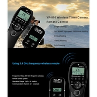 YouPro YP-870 DC2 2.4G Wireless Remote Control LCD Timer Shutter Release Transmitter Receiver 32 Channels for Nikon D750 D7100 D7200 D7000 D600 D610 D5500 D3300 D3200 D3100 D5300 D5200 D5300 DSLR Camera