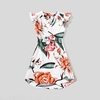 Family Matching Flutter-sleeve Allover Floral Dresses and Short-sleeve Spliced T-shirts Sets