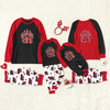 Family Bear Paw Contrast Design Top and Bear Print Pants Matching Pajamas Set