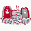 Family Bear Print Top and Christmas Tree Patterned Pants Matching Pajamas Set
