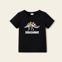 Family Family Matching Easter Egg and Dinosaur Graphic Black Tops