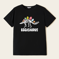 Family Family Matching Easter Egg and Dinosaur Graphic Black Tops