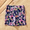 Family Floral Drawstring Swim Trunks or Reversible Flounce Sleeves Bikini